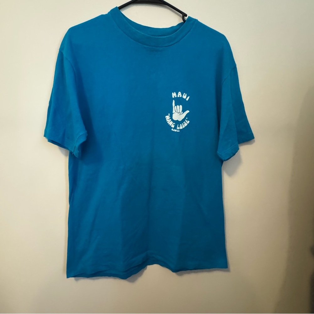 Vintage Hanes Blue Hang Loose Maui Hawaii Men's T-Shirt